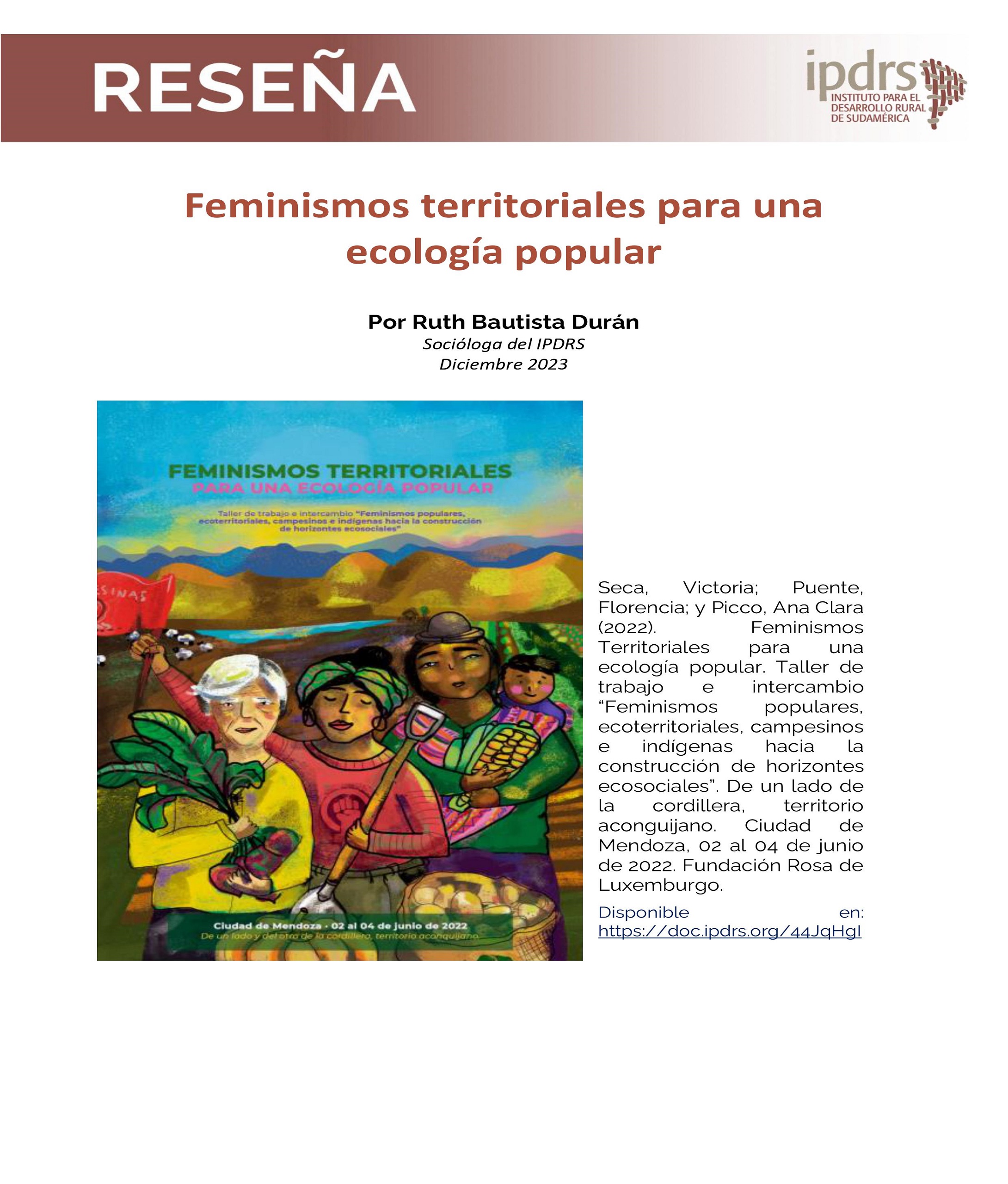 Reseña: Feminismos Territoriales para una Ecología Popular