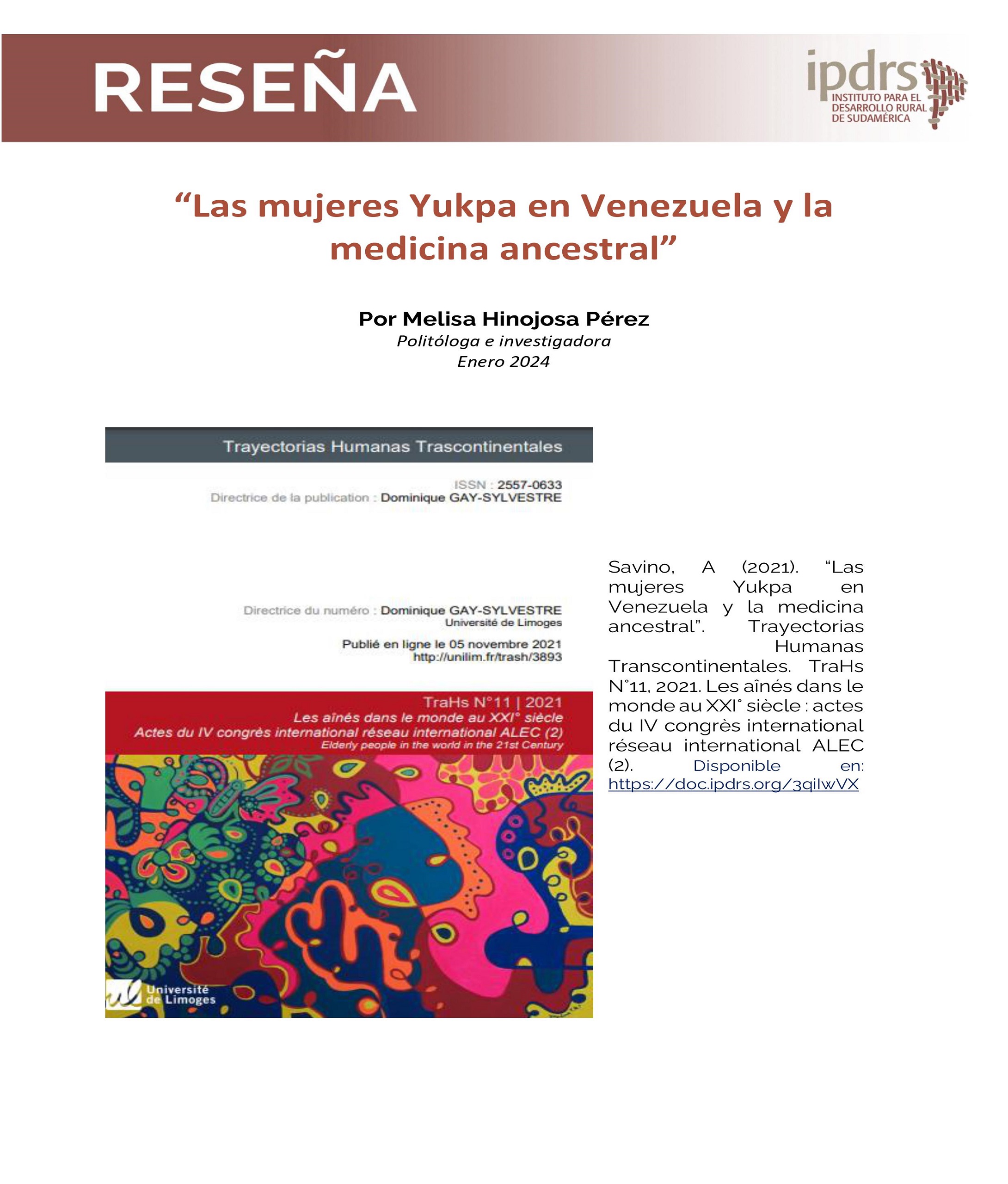 Reseña: “Las mujeres Yukpa en Venezuela y la medicina ancestral”