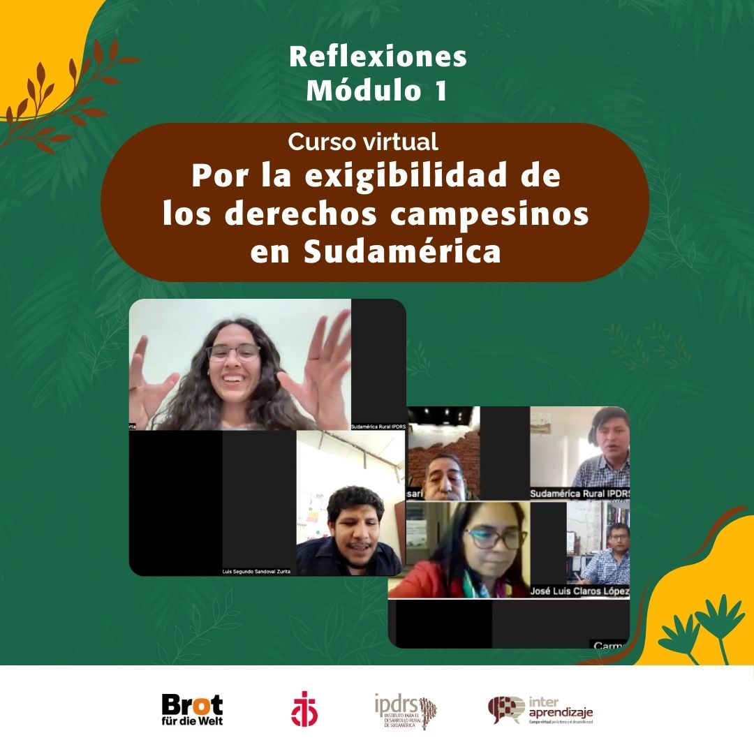 Reflexiones de los participantes del curso virtual «Por la exigibilidad de los Derechos Campesinos en Sudamérica»