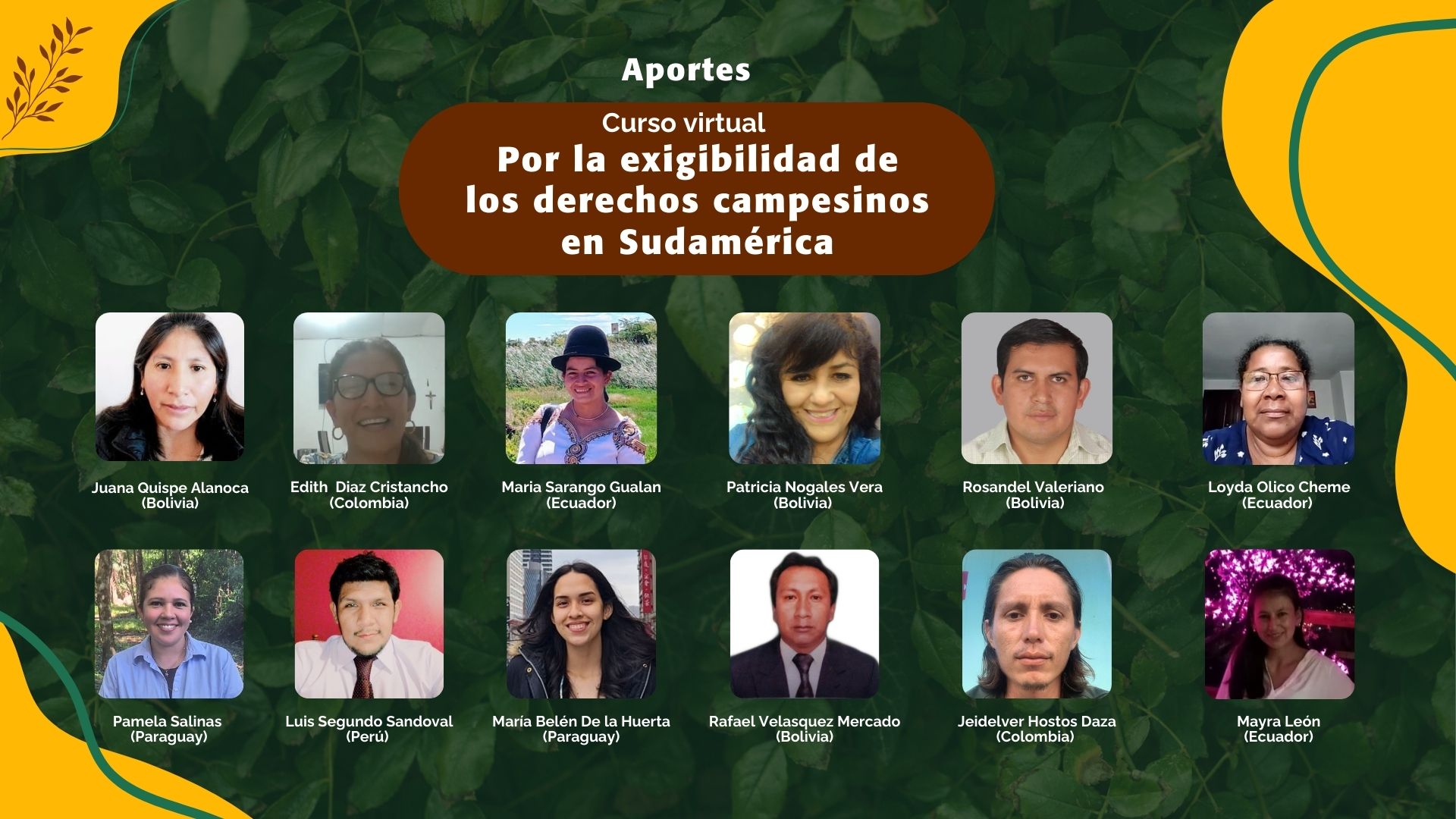 Aportes a la UNDROP: Resultados del curso virtual «Por la exigibilidad de los derechos campesinos en Sudamérica»