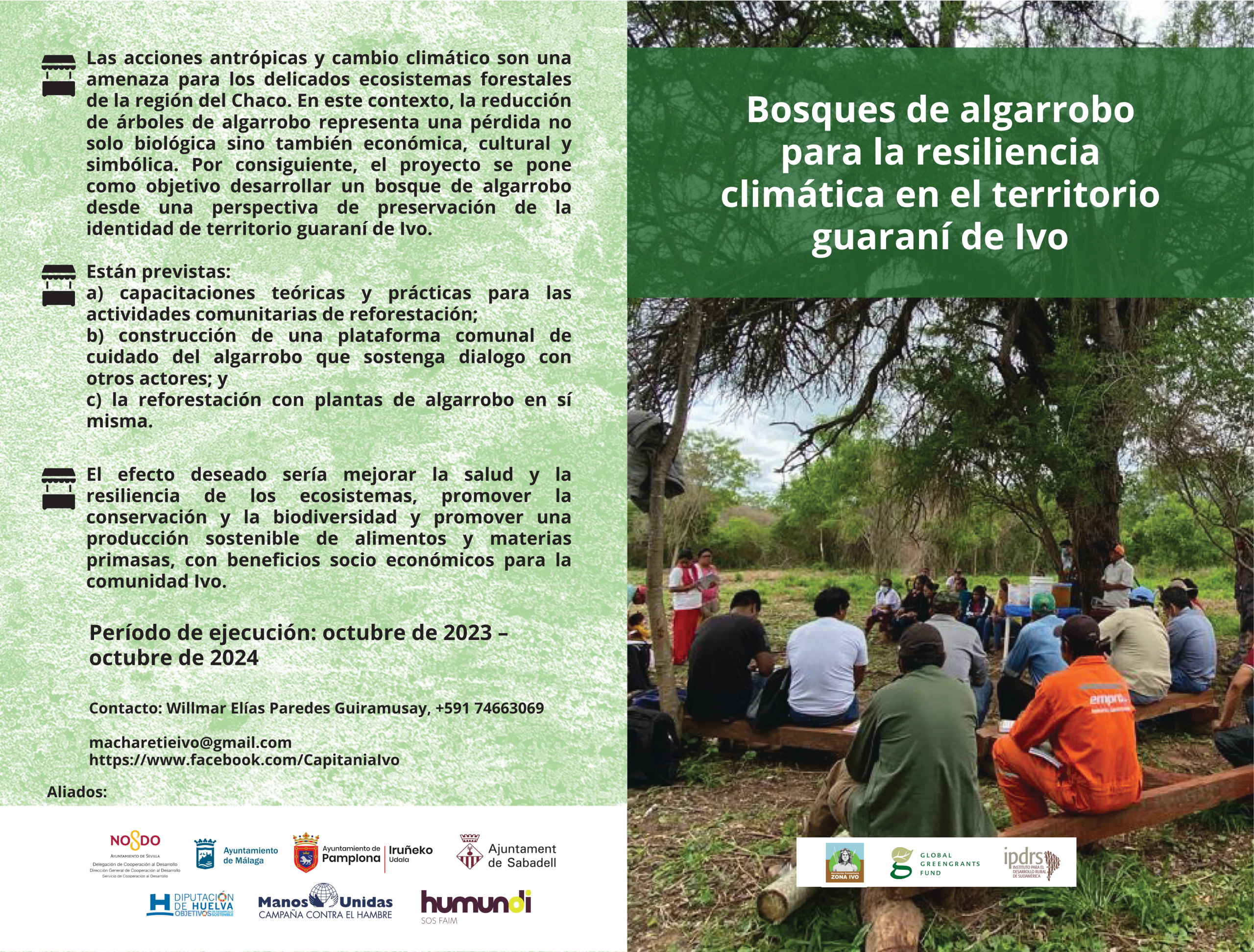 Díptico. Bosques de algarrobo para la resiliencia climática en el territorio guaraní de Ivo