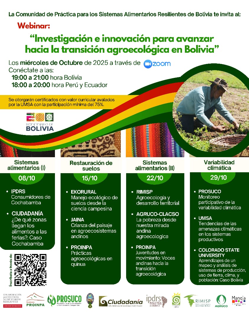 Investigación e innovación para avanzar hacia la transición agroecológica en Bolivia
