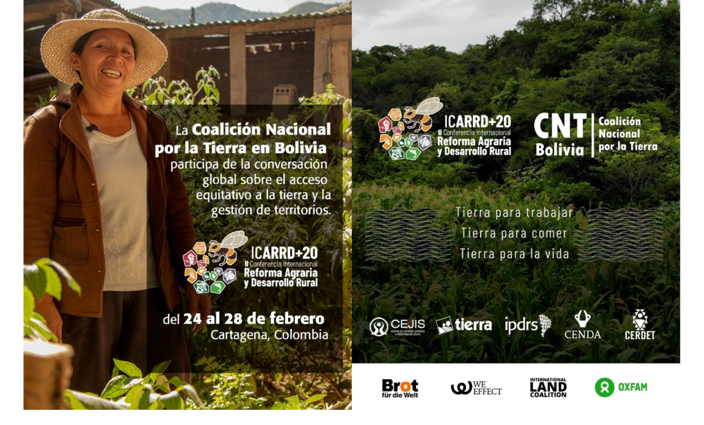 Folleto de información coalición nacional de la tierra en Bolivia 