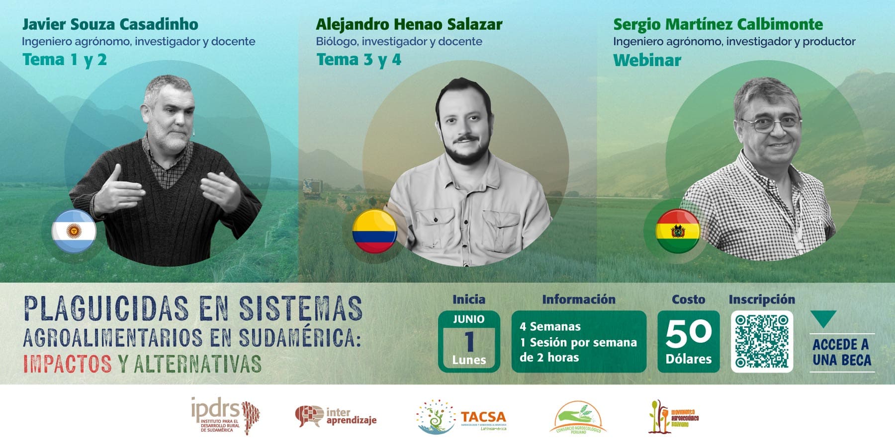 Curso virtual sobre plaguicidas en Sudamérica: impactos, regulación y alternativas agroecológicas