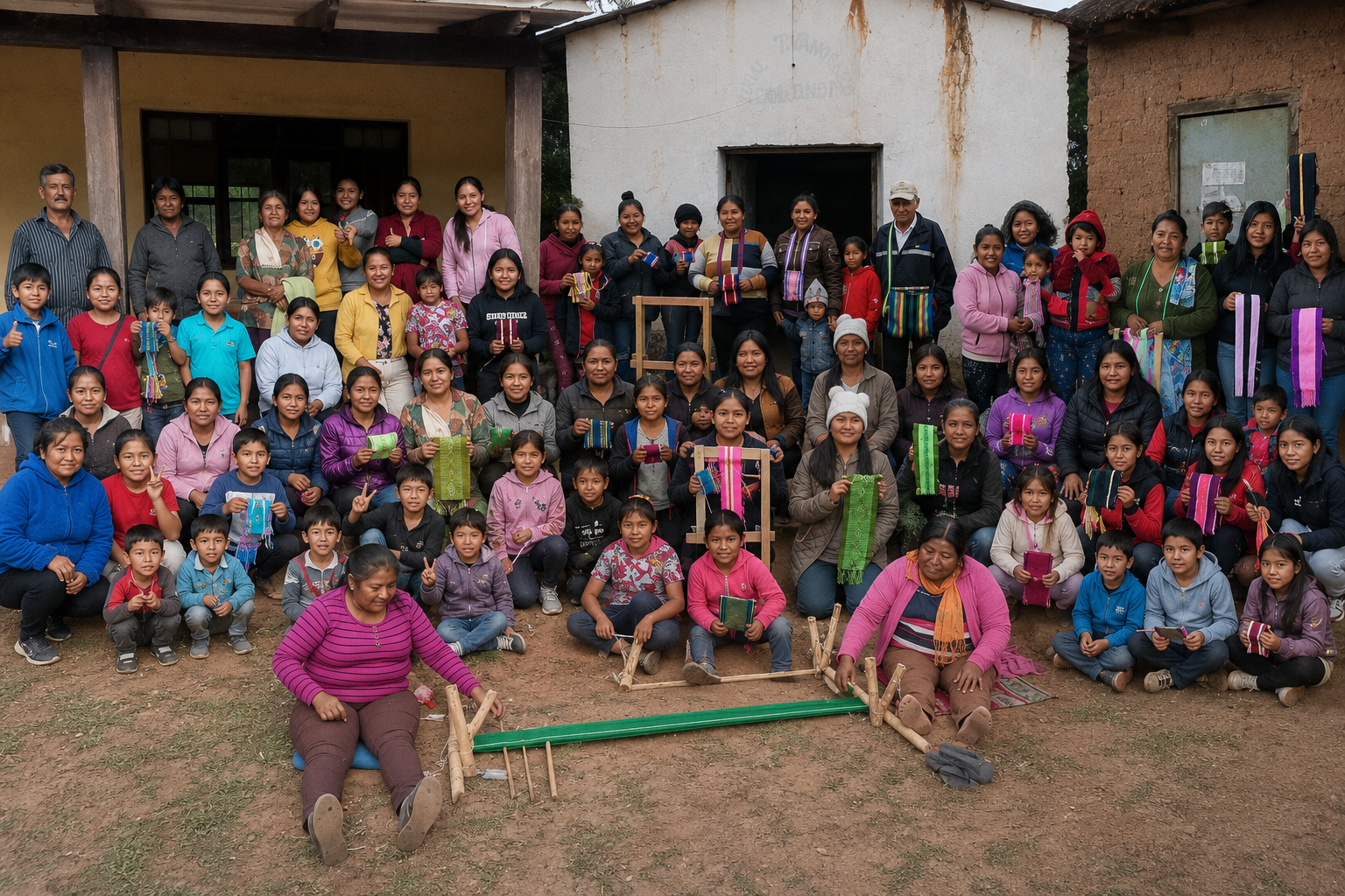 Cursos de tejido guaraní en la Capitanía Zonal Santa Rosa e Ivo