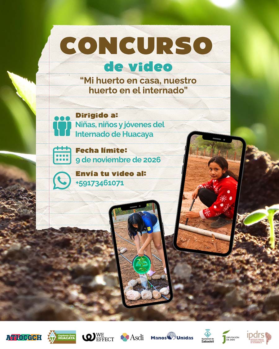 Huacaya convoca a un concurso de video corto para compartir saberes sobre los huertos familiares y escolares