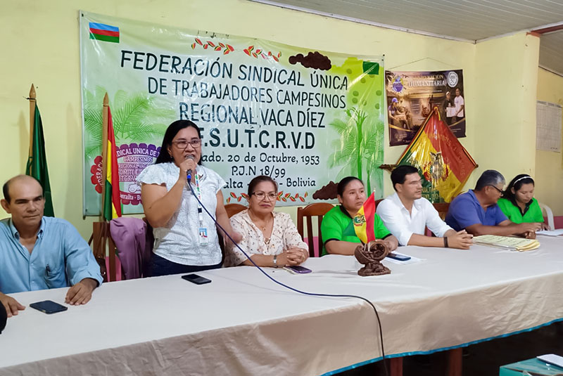 Campesinos de Vaca Diez ejercen la democracia y renuevan su dirigencia en el XXVI Congreso Regional Ordinario Campesino
